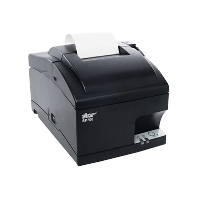 Star Micronics 37999220 SP712MD GRY US R Receipt printer two color monochrome dot matrix Roll 3 in 9 pin up to 4.7 lines sec serial rewinder