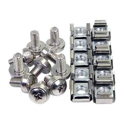 StarTech.com CABSCREWM6 50 Pkg M6 Mounting Screws and Cage Nuts for Server Rack Cabinet