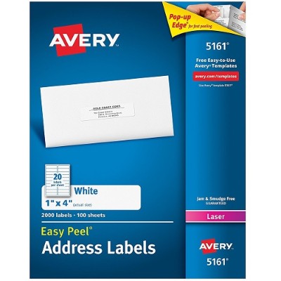 Address labels - white - A4 (8.25 in x 11.7 in) - 100 pcs.