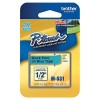 1/2 Black on Blue Non-Laminated Tape for P-Touch