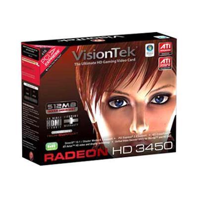 Visiontek 900321 Radeon 3450 SFF Graphics card Radeon HD 3450 512 MB DDR2 PCI low profile DVI D Sub TV out