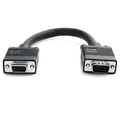 Startech Vgaextaa6in 6in Coax High Resolution Vga Port Saver Cable - Hd15 M/f - Vga Extension Cable - Hd-15 (m) To Hd-15 (f) - 6 In - Black
