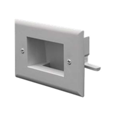 Datacomm Electronics 45-0009-wh Easy Mount Low Voltage Cable Plate  Slim Fit - Flush Mount Wallplate - White - 1-gang