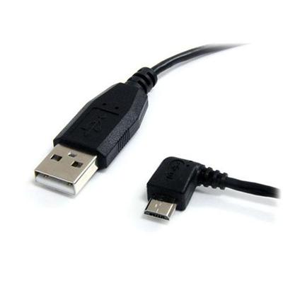 StarTech.com UUSBHAUB1LA 1 ft Micro USB Cable A to Left Angle Micro B USB cable USB M to Micro USB Type B M USB 2.0 1 ft 90° connector left ang