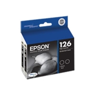 Epson T126120 D2 126 Dual Pack 2 pack High Capacity black original ink cartridge for Stylus NX330 NX430 WorkForce 435 520 545 63X 645 845 WF