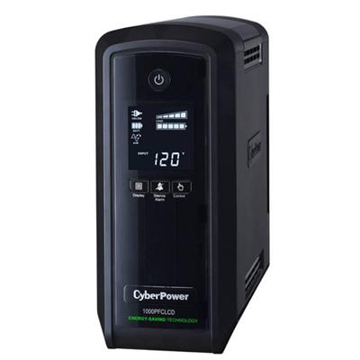 Cyberpower CP1000PFCLCD PFC Sinewave Series UPS 600 Watt 1000 VA 9 Ah RS 232 USB output connectors 10