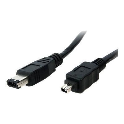 StarTech.com 139446MM1 IEEE 1394 Firewire Cable 4 6 IEEE 1394 cable 4 pin FireWire M to 6 pin FireWire M 1 ft molded black