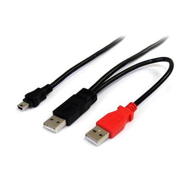StarTech.com USB2HABMY3 3 ft USB Y Cable for External Hard Drive USB A to mini B USB cable USB M to mini USB Type B M USB 2.0 3 ft black for P