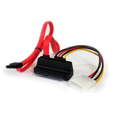 Upward Right Angle SATA Cable with LP4 Adapter - Serial ATA cable - 1.5 ft