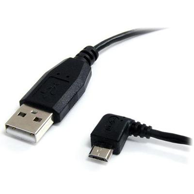StarTech.com UUSBHAUB3LA 3 ft Micro USB Cable A to Left Angle Micro B USB cable USB M to Micro USB Type B M USB 2.0 3 ft 90° connector left ang