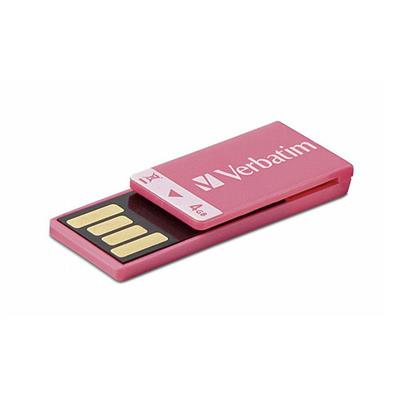 Verbatim 97549 4GB Clip-it USB 2.0 Flash Drive - Pink Verbatim 97549 4GB Clip-it USB 2.0 Flash Drive - Pink
