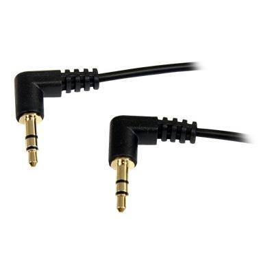StarTech.com MU1MMS2RA 1 ft Slim 3.5mm Right Angle Stereo Audio Cable M M Audio cable stereo mini jack M to stereo mini jack M 1 ft black right