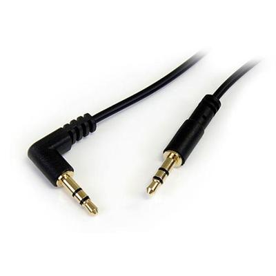 StarTech.com MU6MMSRA 6 ft Slim 3.5mm to Right Angle Stereo Audio Cable M M Audio cable stereo mini jack M to stereo mini jack M 6 ft black righ