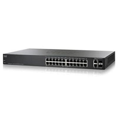 Cisco SLM224PT NA Small Business Smart SF200 24P Switch 12 x 10 100 PoE 12 x 10 100 2 x combo Gigabit SFP desktop rack mountable PoE