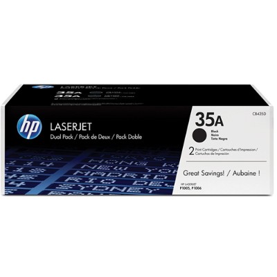 HP Inc. CB435D 35A 2 pack black original LaserJet toner cartridge CB435D for LaserJet P1005 P1006 P1007 P1008 P1009