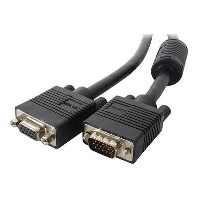 StarTech.com MXT101HQ3 3 ft High Resolution Coaxial SVGA Monitor extension Cable M F VGA extension cable HD 15 M to HD 15 F 3 ft molded black