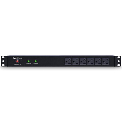 Cyberpower RKBS20S6F10R Rackbar Surge Protection RKBS20S6F10R Zero U 1U Surge protector rack mountable AC 120 V output connectors 16