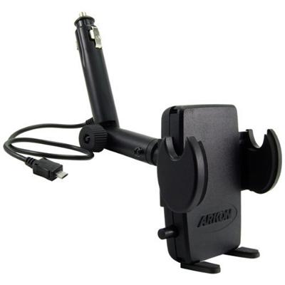 Lighter Socket Phone Mount with Integrated MICRO USB Power Cord and Mega Grip Holder