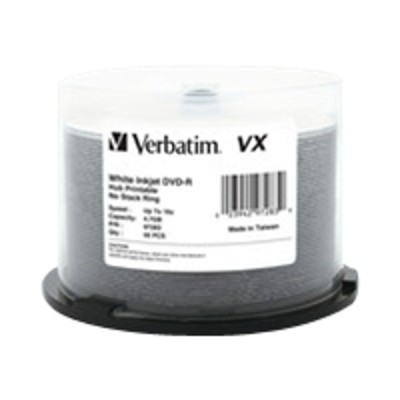 Verbatim 97283 50 x DVD R 4.7 GB 120min 16x ink jet printable surface spindle