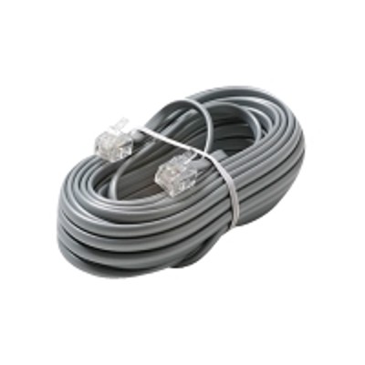 Steren Electronics 304 050SL Phone cable RJ 11 M to RJ 11 M 50 ft stranded flat silver