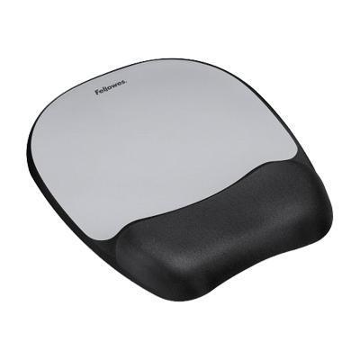 Fellowes 9175801 Memory Foam Mouse pad with wrist pillow black silver