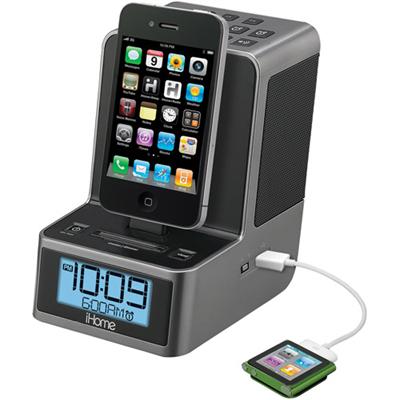 Dual Alarm Stereo Clock Radio for your iPad/iPhone/iPod with FM Preset Station Memory