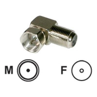 Cables To Go 40669 Right Angle F Type M F Adapters 10pk Right angle adapter RF F connector M to F connector F silver pack of 10
