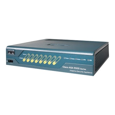 Cisco ASA5505-50-BUN-K8 ASA 5505 Firewall Edition Bundle - Security appliance - 50 users - 100Mb LAN Cisco ASA5505-50-BUN-K8 ASA 5505 Firewall Edition Bundle - Security appliance - 50 users - 100Mb LAN
