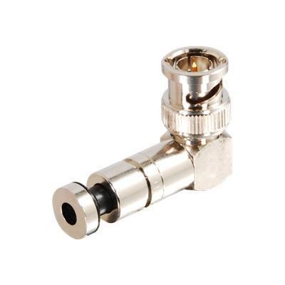 Cables To Go 40992 Right Angle Compression BNC Connector for Miniature Coax Video connector BNC M chrome pack of 10
