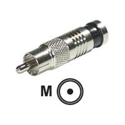Cables To Go 41118 Compression RCA Type Connector for RG59 Video audio connector RCA M chrome pack of 50