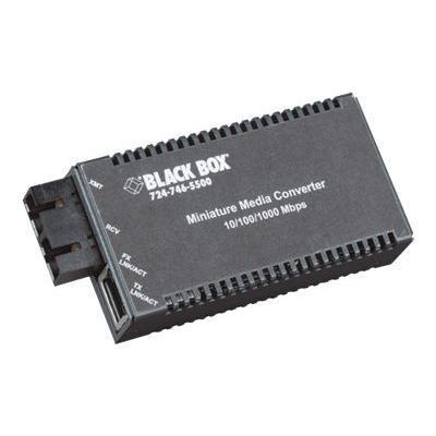 Black Box LGC121A R2 Miniature Media Converter Fiber media converter Ethernet Fast Ethernet Gigabit Ethernet RJ 45 SC single mode up to 6.2 miles
