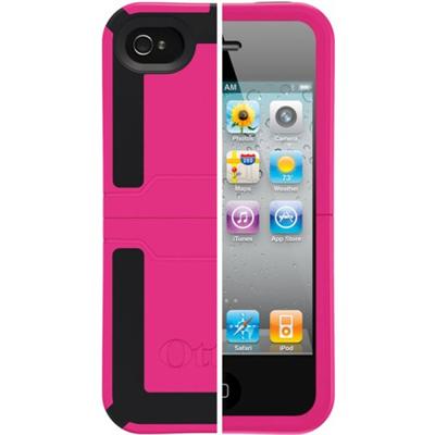 iPhone 4 Reflex Series Case - Hot Pink Plastic / Black Silicone