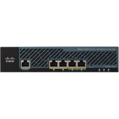 Cisco AIR CT2504 25 K9 2504 Wireless Controller Network management device 4 ports 25 MAPs managed access points GigE 1U