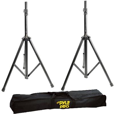 Pyle PSTK103 PSTK103 Heavy-Duty Aluminum Anodizing Dual Speaker Stand with Traveling Bag Kit Pyle PSTK103 PSTK103 Heavy-Duty Aluminum Anodizing Dual Speaker Stand with Traveling Bag Kit