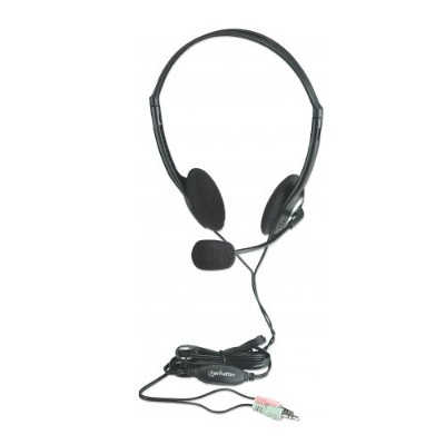 Manhattan 164429 Stereo Headset Lightweight design with microphone and in line volume control
