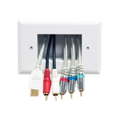 Peerless IBA4 W Easy Mount Recessed Low Voltage Cable Plate IBA4 W Mount transition plate wall mountable white