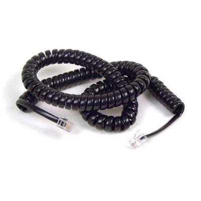 Coiled Telephone Handset Cord (25 Ft. - Black)