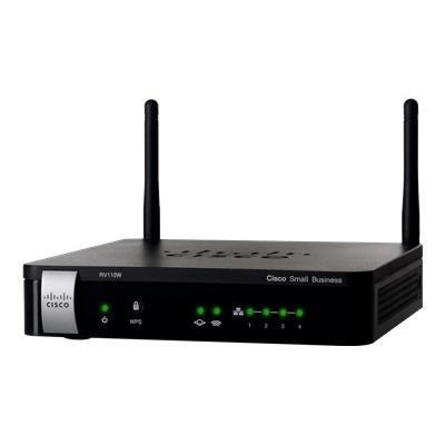 Cisco RV110W A NA K9 Small Business RV110W Wireless router 4 port switch 802.11b g n 2.4 GHz