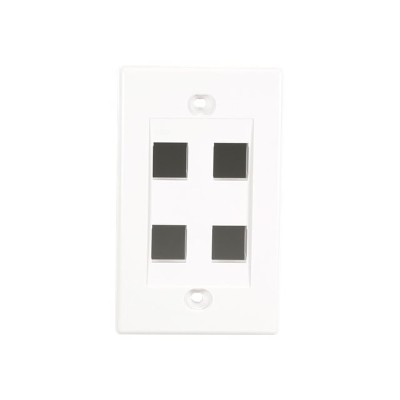 Black Box WPWH 4 25PAK Value Line Mounting plate white 1 gang 4 ports pack of 25