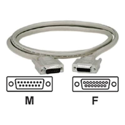 Black Box EGM16T 0010 MF Data cable DB 15 M to DB 15 F 10 ft thumbscrews
