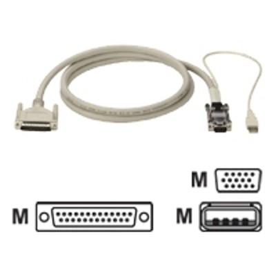 Black Box EHN485 0075 Keyboard video mouse KVM cable USB HD 15 M to DB 25 M 75 ft for ServSwitch Affinity Matrix Ultra
