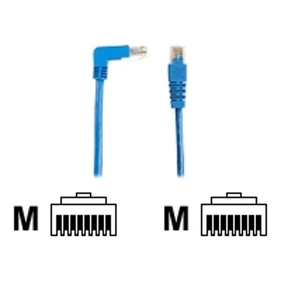 Black Box EVNSL21E 0001 90DS SpaceGAIN Down to Straight Patch cable RJ 45 M RJ 45 M 1 ft UTP CAT 5e stranded angled 90 degree connector 180