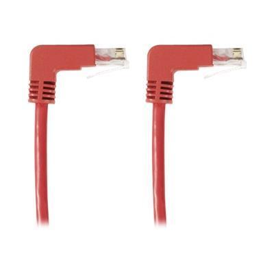 Black Box EVNSL236 0001 90DD SpaceGAIN Down to Down Patch cable RJ 45 M to RJ 45 M 1 ft UTP CAT 6 stranded angled 90° connector red