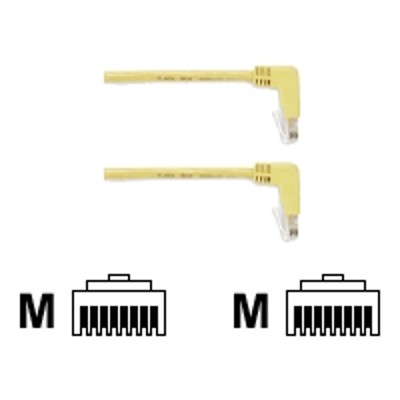 Black Box EVNSL246 0003 90DD SpaceGAIN Down to Down Patch cable RJ 45 M to RJ 45 M 3 ft UTP CAT 6 90° connector molded stranded yellow
