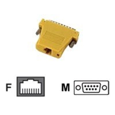 Black Box FA4509M YE Colored Modular Adapter Serial RS 232 adapter DB 9 M to RJ 45 F yellow