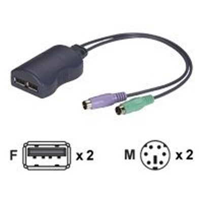 Black Box KVUSB PS2 USB to PS 2 Converter Keyboard mouse adapter PS 2 M to USB F