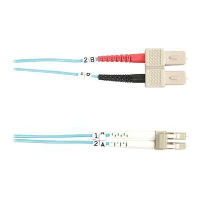 Black Box FO10G 010M SCLC Value Line 10 GbE Patch cable SC multi mode M to LC multi mode M 33 ft fiber optic 50 micron aqua