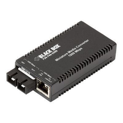 Black Box LGC011A R2 Multi Power Miniature Media Converter Fiber media converter Gigabit Ethernet 1000Base LX 1000Base TX RJ 45 SC single mode up t