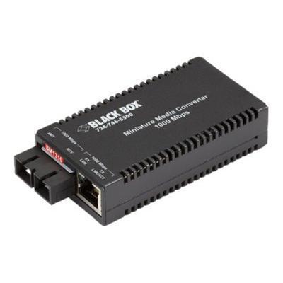 Black Box LGC012A R2 Multi Power Miniature Media Converter Fiber media converter Gigabit Ethernet 1000Base LX 1000Base TX RJ 45 SC single mode up t