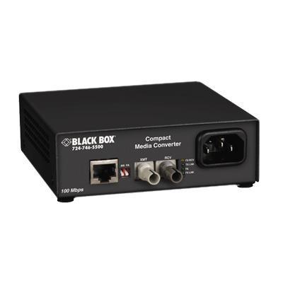 Black Box LHC008A R3 Compact Media Converter Fiber media converter Fast Ethernet 100Base SX 100Base TX ST multi mode RJ 45 up to 984 ft 850 nm